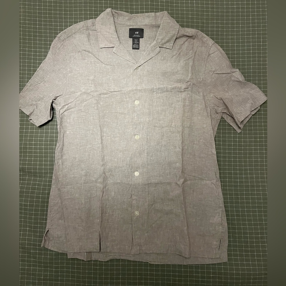 H&M Linen Blend S/S Shirt Size M Men’s